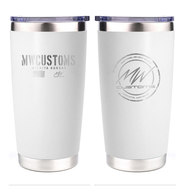 White 20oz MwCustoms Tumbler